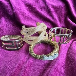5/$25 will bundle Gold Tone Cuff Bracelet Quad